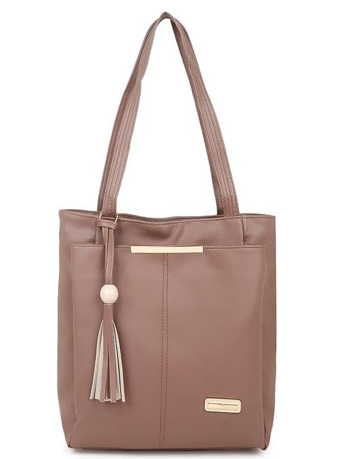 Purse Pulse Women Fashion Handbags Tote Purses Stylish Ladies Women and Girls Handbag for Office Bag Ladies Travel Shoulder Bag Tote for College Girls (Beaver) - Image 5